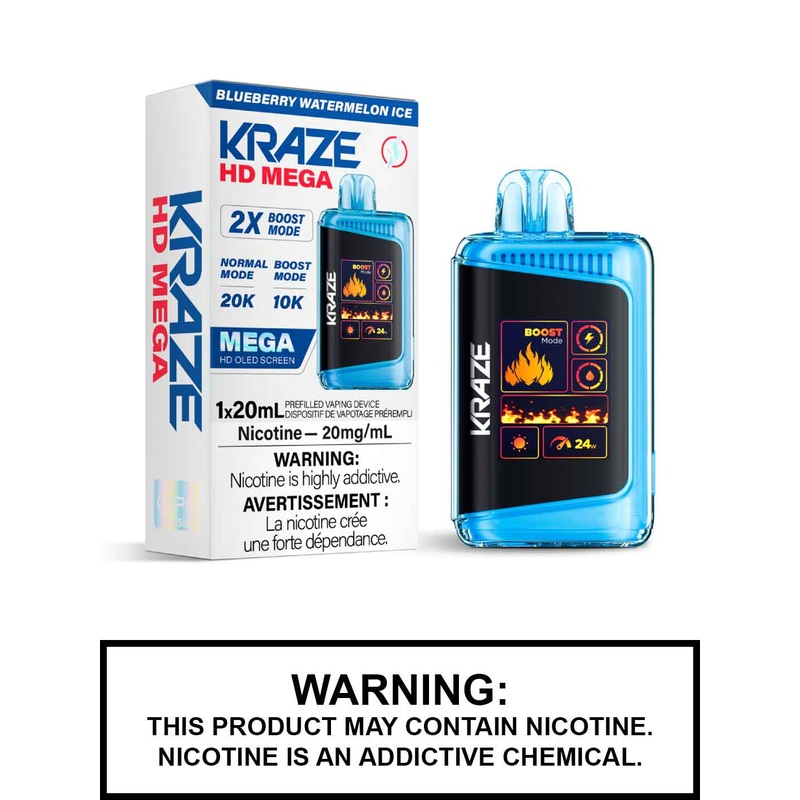 Blueberry Watermelon Ice Kraze HD Mega Disposable Vape