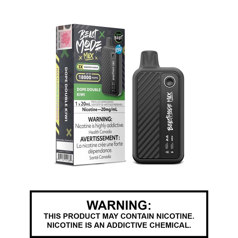 Dope Double Kiwi Iced Flavour Beast Beast Mode Max Disposable Vape
