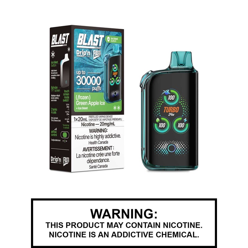 Green Apple Ice Dripn Blast 30K Disposable Vape