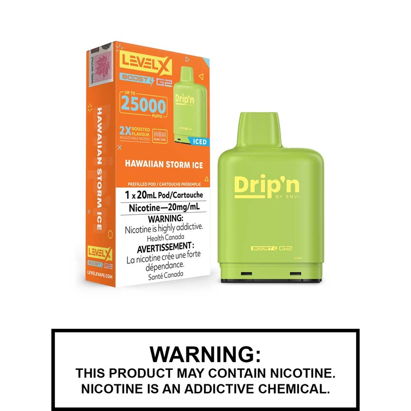 Hawaiian Storm Ice Drip’n Level X Boost G2 Pods