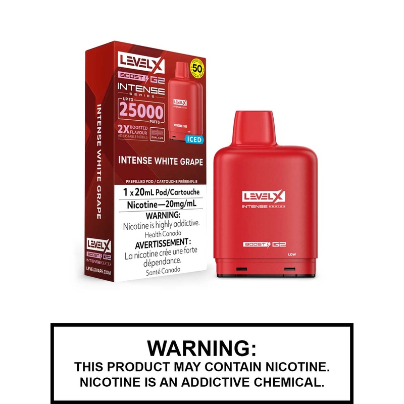 Intense White Grape Iced Flavour Beast Level X Boost G2 Pods