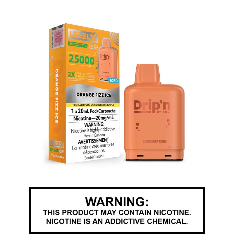 Orange Fizz Ice Drip’n Level X Boost G2 Pods