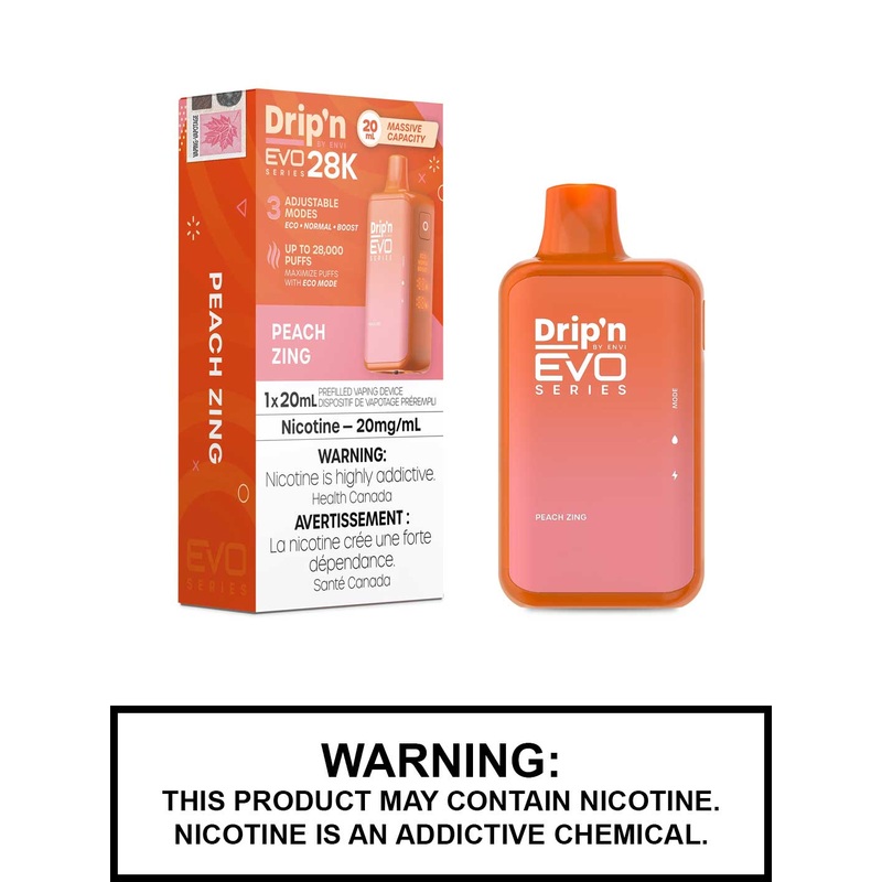 Peach Zing Drip’n EVO 28K Disposable Vape