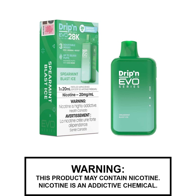 Spearmint Blast Ice Drip’n EVO 28K Disposable Vape