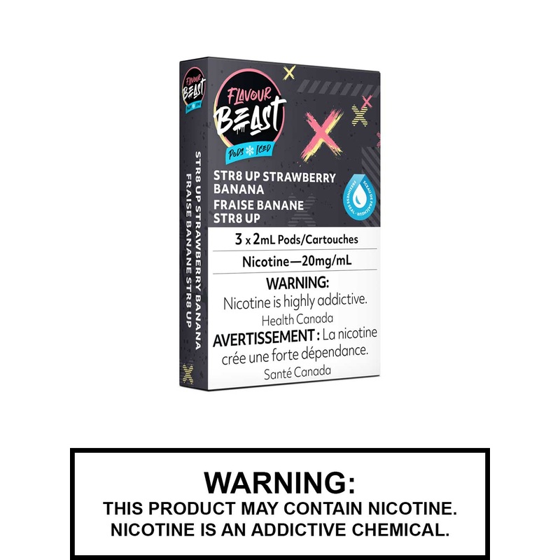 Str8 Up Strawberry Banana Iced Flavour Beast Pods