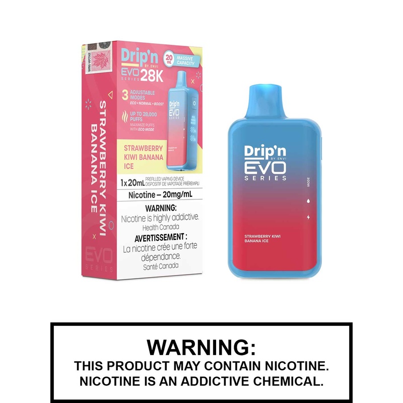 Strawberry Kiwi Banana Ice Drip’n EVO 28K Disposable Vape