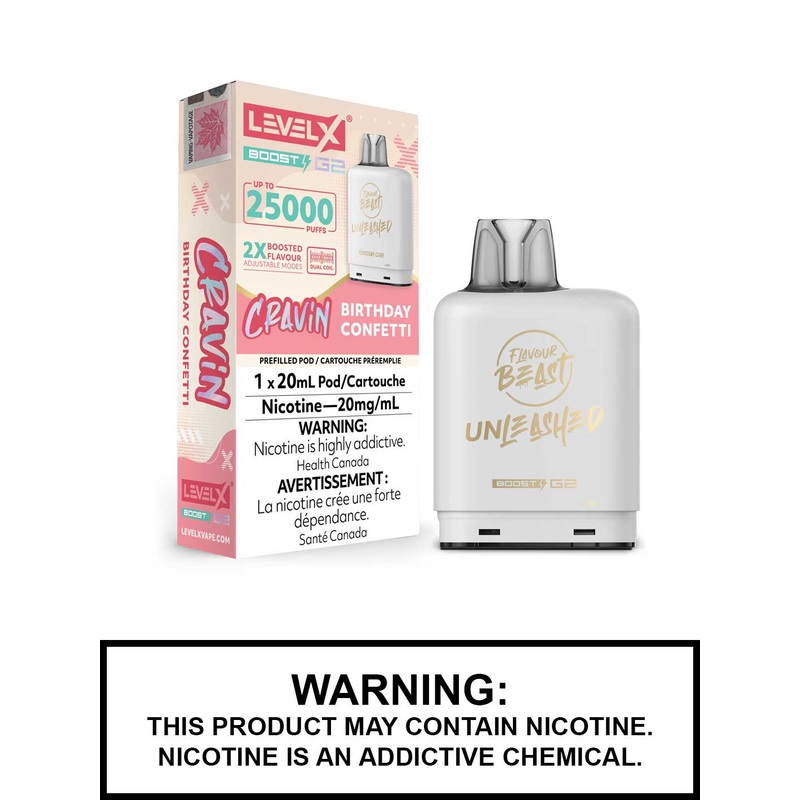 Birthday Confetti Flavour Beast Unleashed Level X Boost G2 Pods