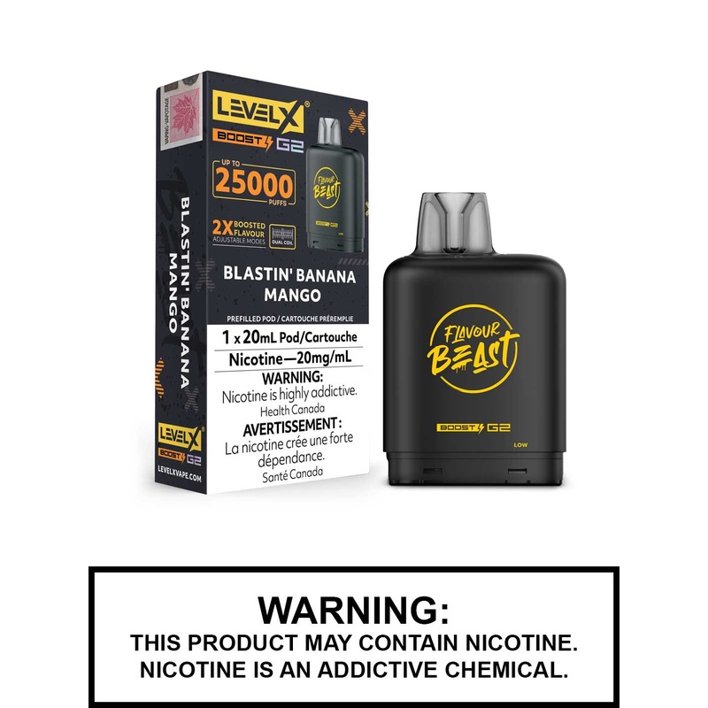 Blastin Banana Mango Flavour Beast Level X Boost G2 Pods