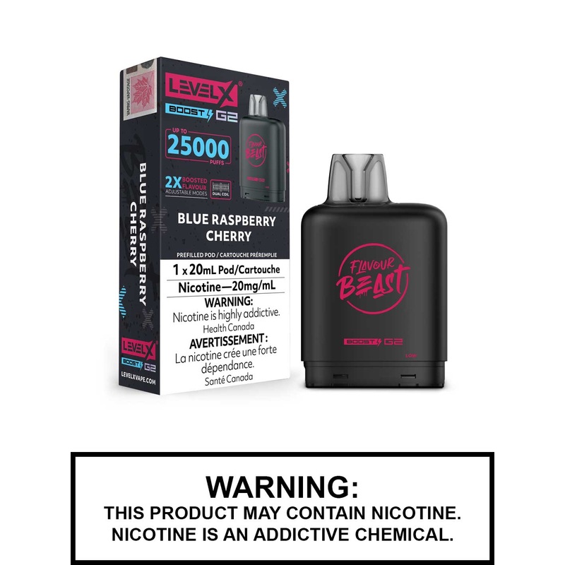Blue Raspberry Cherry Flavour Beast Level X Boost G2 Pods