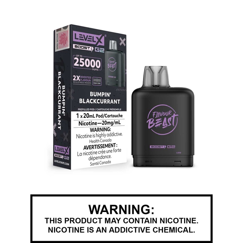 Bumpin Blackcurrant Flavour Beast Level X Boost G2 Pods