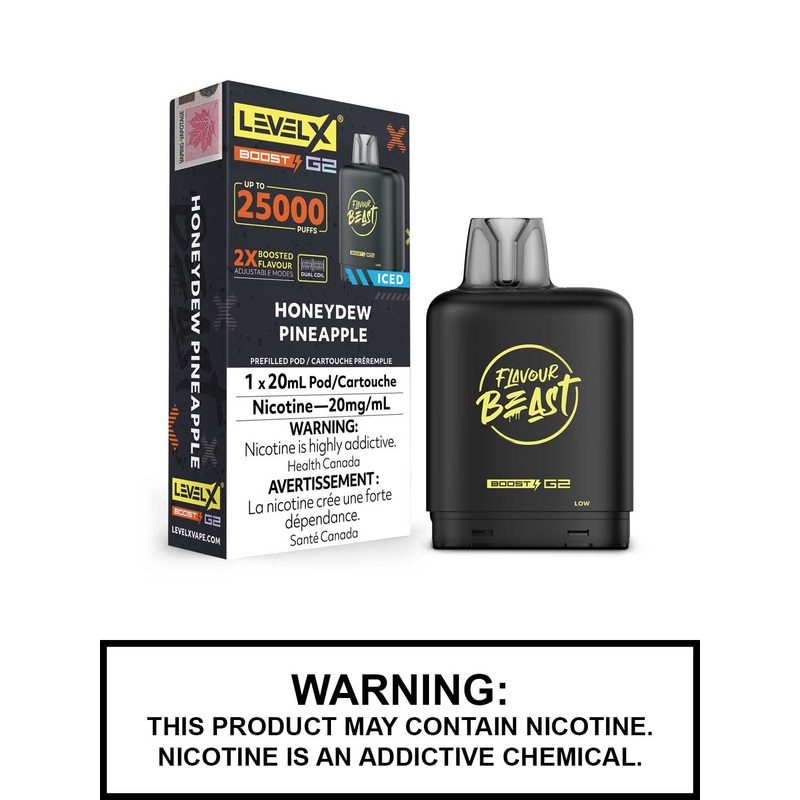 Honeydew Pineapple Iced Flavour Beast Level X Boost G2 Pods