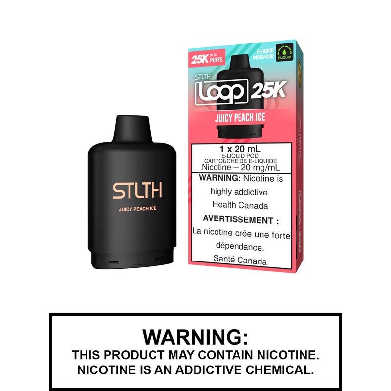Juicy Peach Ice STLTH Loop 25K Pods