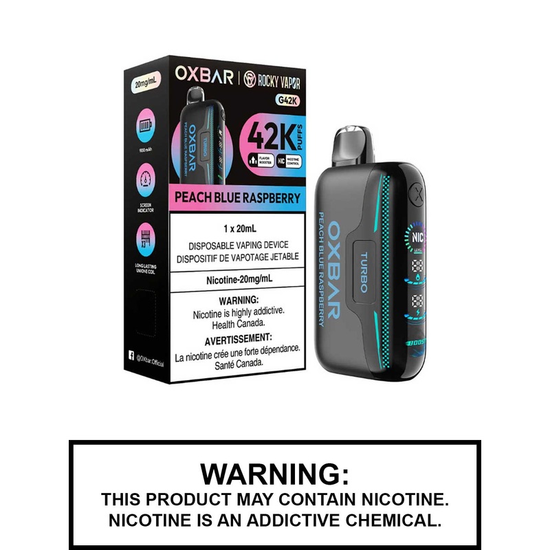Peach Blue Raspberry Oxbar G42K Disposable Vape