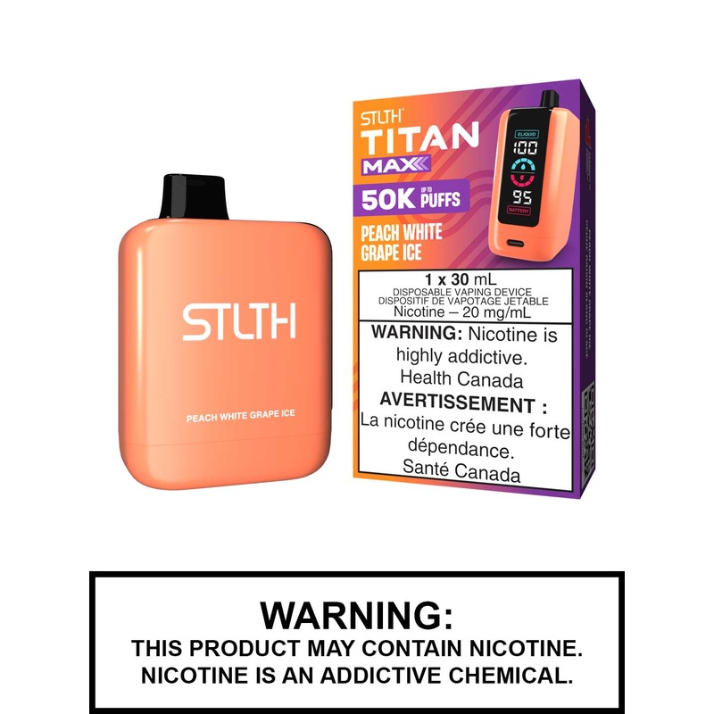 Peach White Grape Ice STLTH Titan Max Disposable Vape