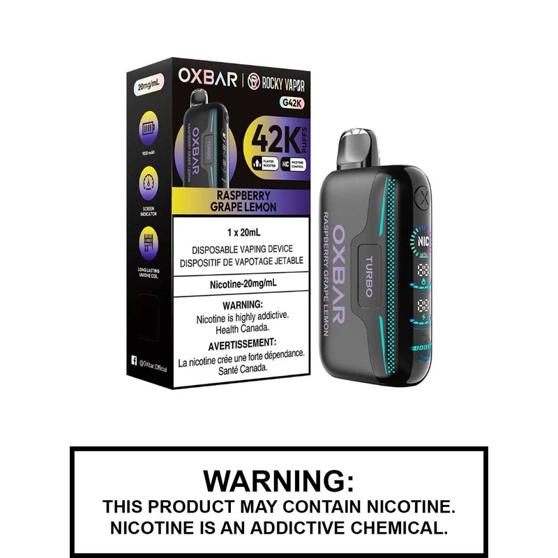 Raspberry Grape Lemon Oxbar G42K Disposable Vape