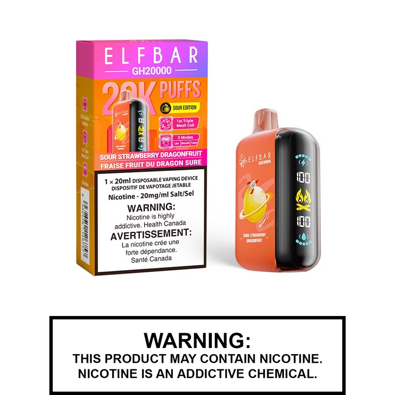 Sour Strawberry Dragonfruit Elf Bar GH20000 Disposable Vape