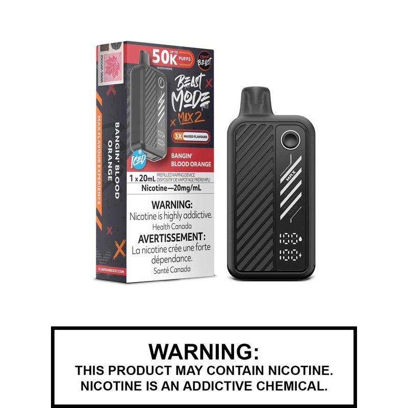 Bangin Blood Orange Iced Flavour Beast Beast Mode Max 2 Disposable Vape