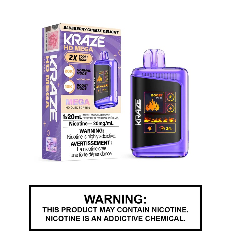 Blueberry Cheese Delight Kraze HD Mega Disposable Vape