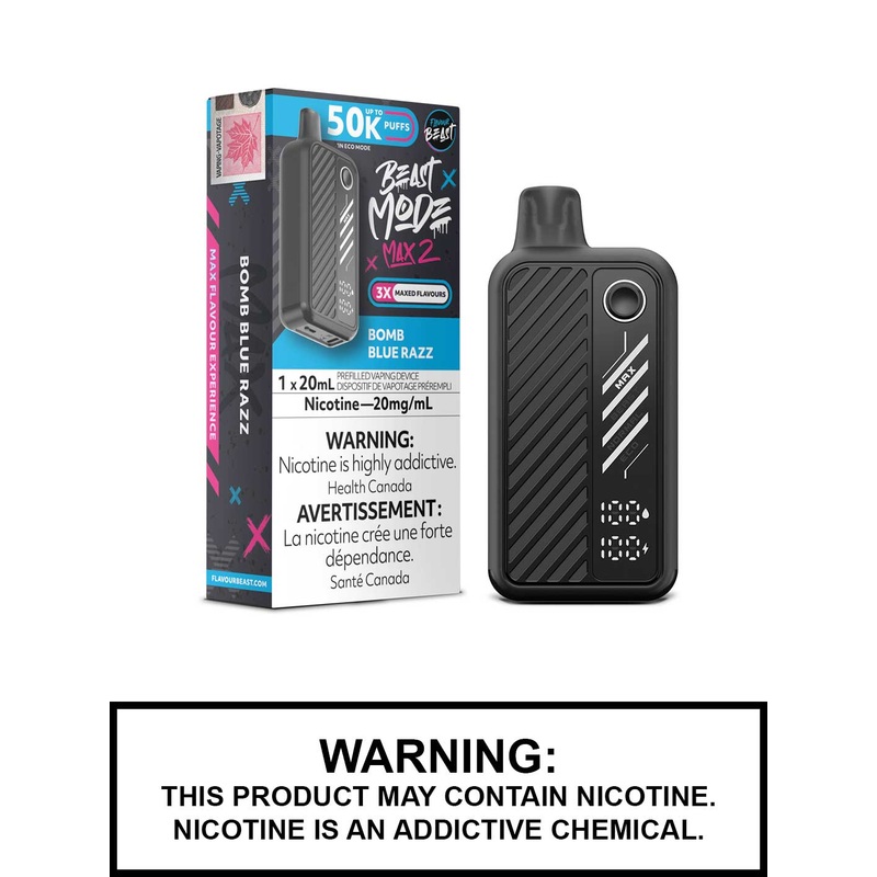 Bomb Blue Razz Flavour Beast Beast Mode Max 2 Disposable Vape