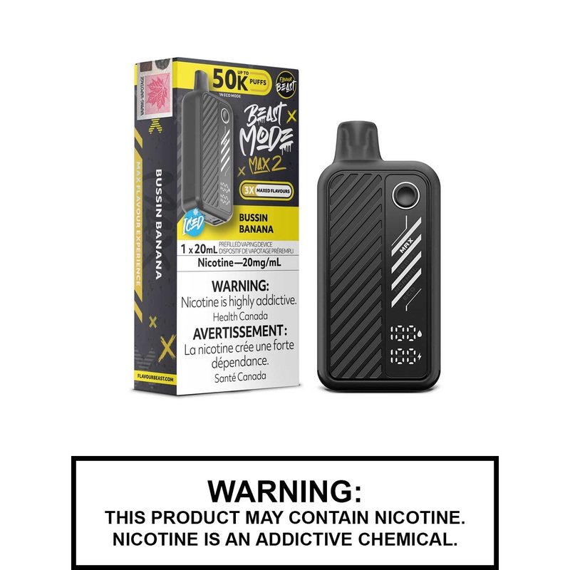Bussin Banana Iced Flavour Beast Beast Mode Max 2 Disposable Vape
