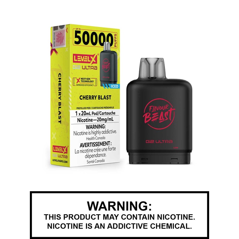 Cherry Blast Iced Flavour Beast Level X Ultra Pods