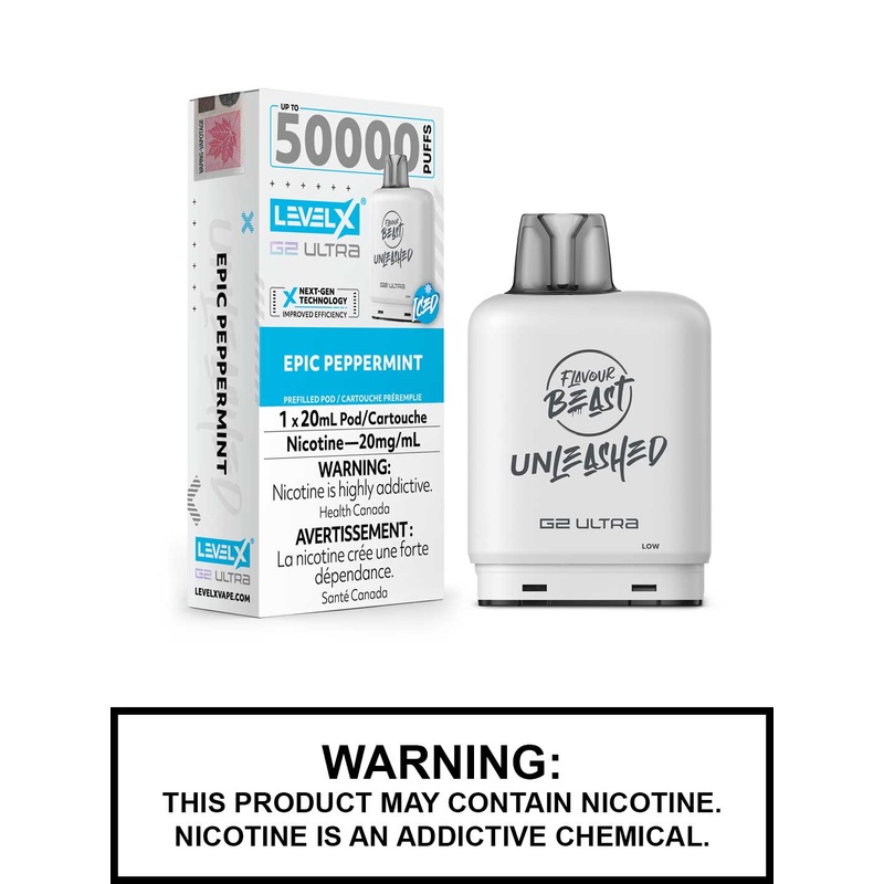 Epic Peppermint Iced Flavour Beast Unleashed Level X Ultra Pods