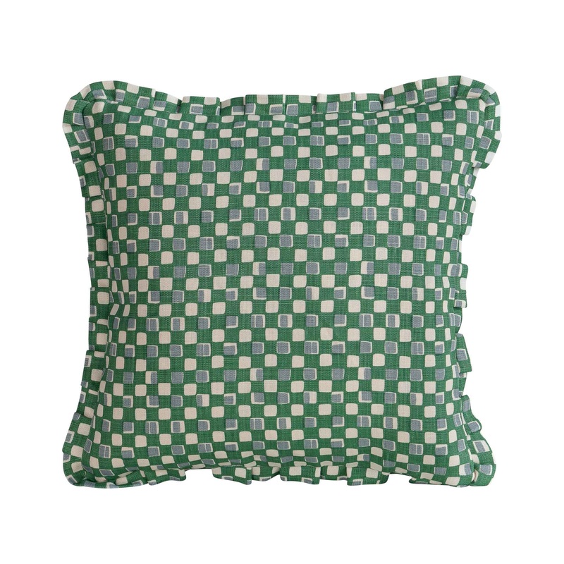 Faye Pea Green Cushion Cover – Ruffles – 50x50cm