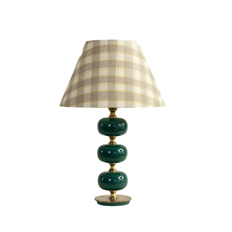 Gingham Taupe Lampshade – Large
