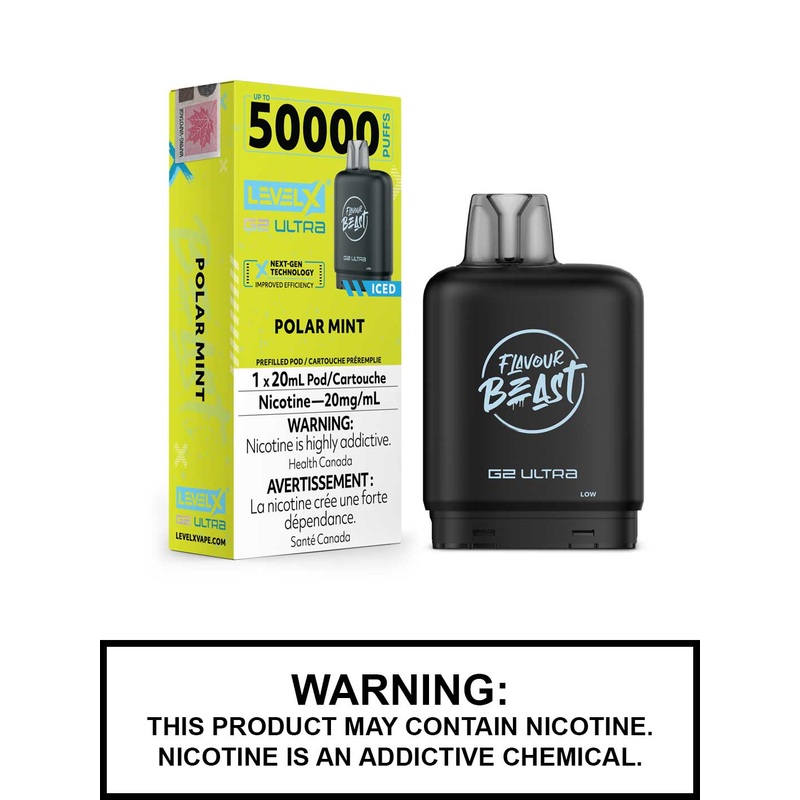 Polar Mint Iced Flavour Beast Level X Ultra Pods