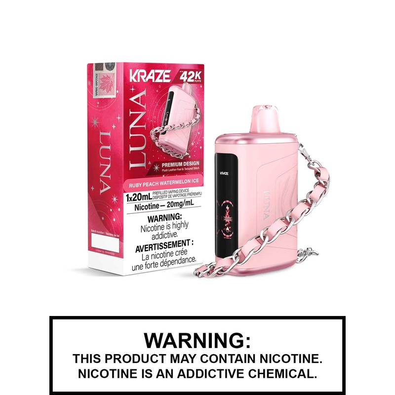 Ruby Peach Watermelon Ice Kraze Luna Disposable Vape