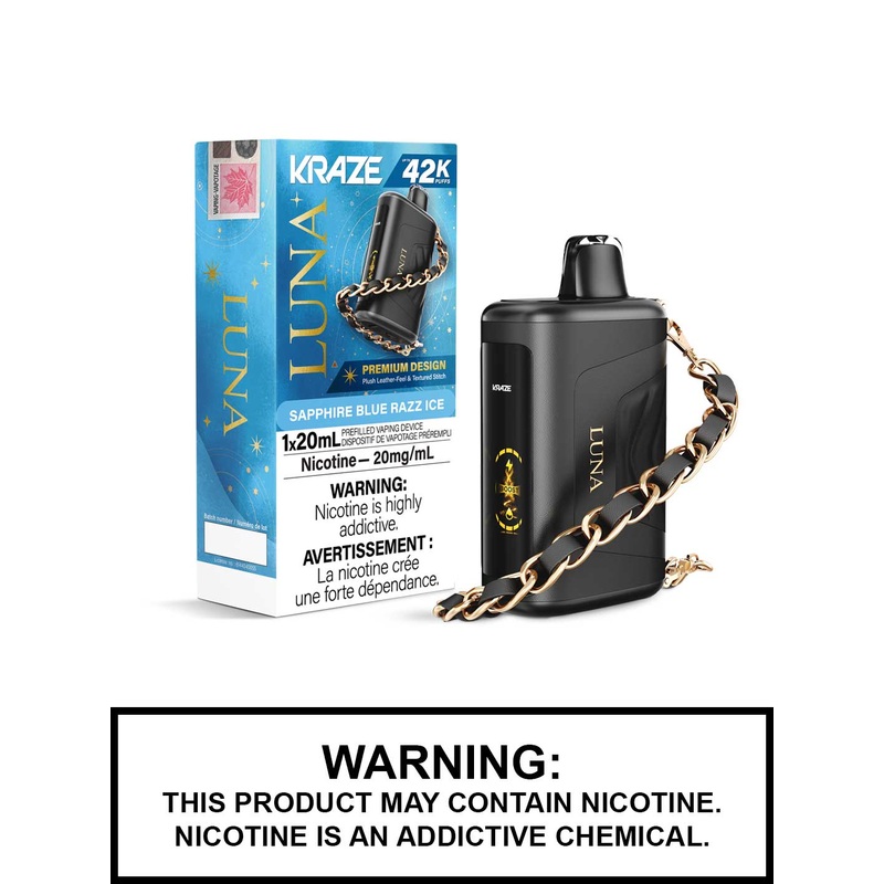 Sapphire Blue Razz Ice Kraze Luna Disposable Vape