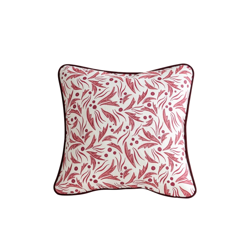 Sophia Raspberry Cushion Cover – Ruby Piping – 40x40cm
