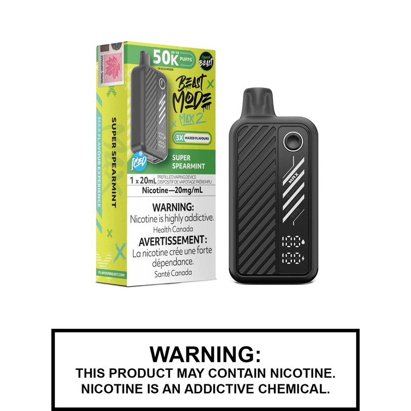Super Spearmint Iced Flavour Beast Beast Mode Max 2 Disposable Vape