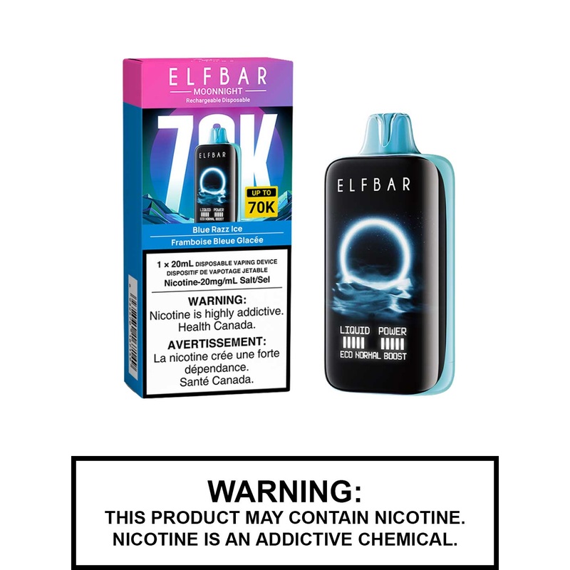 Blue Razz Ice Elf Bar MoonNight 70K Disposable Vape