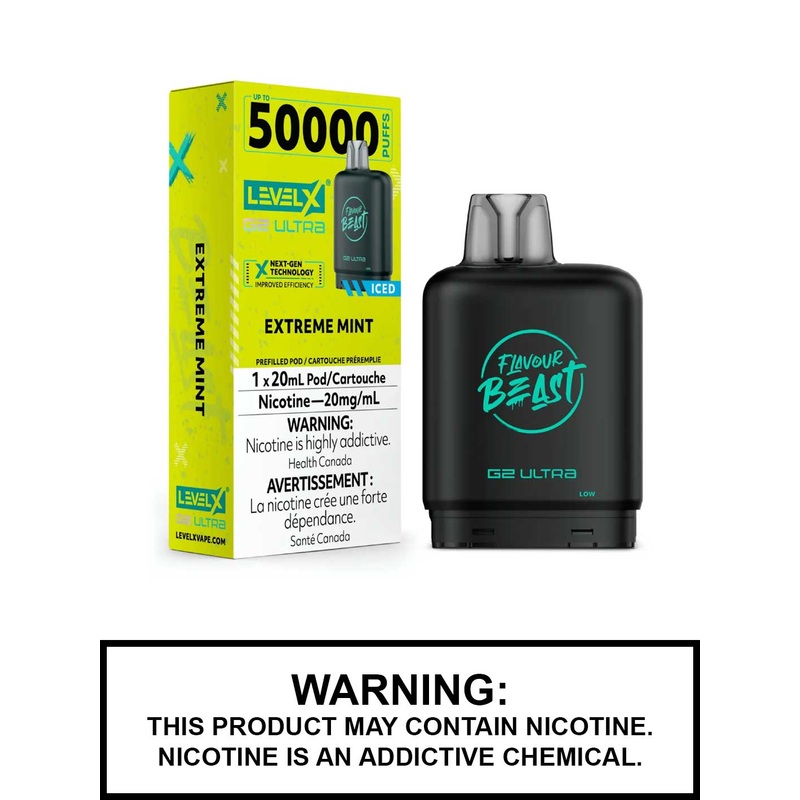 Extreme Mint Iced Flavour Beast Level X Ultra Pods
