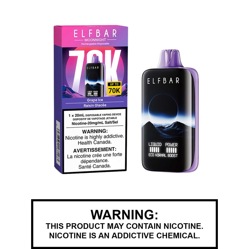 Grape Ice Elf Bar MoonNight 70K Disposable Vape