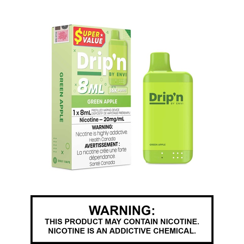 Green Apple Drip’n 8mL Disposable Vape