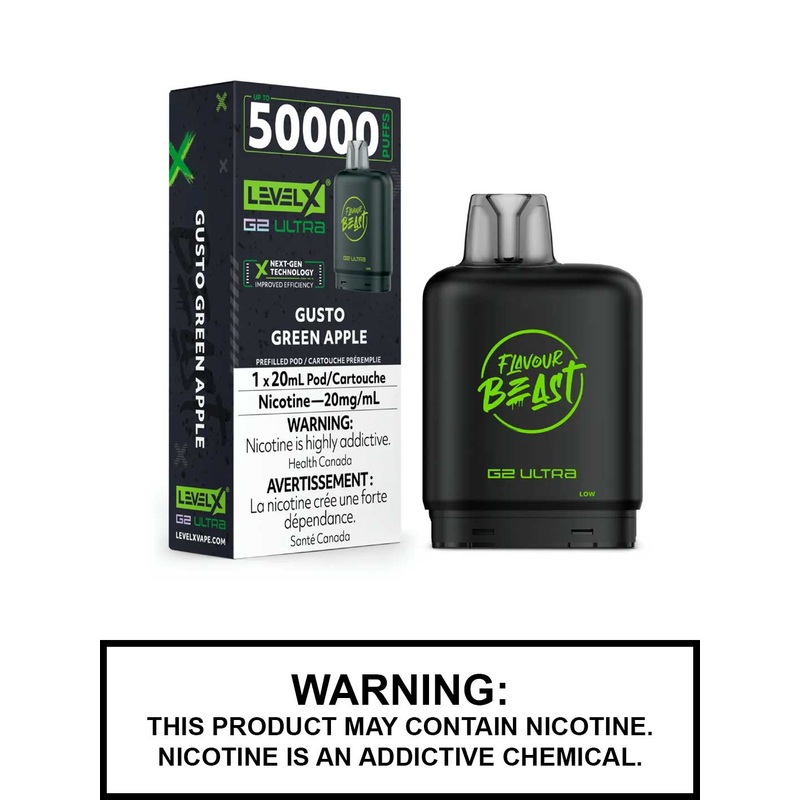 Gusto Green Apple Flavour Beast Level X Ultra Pods