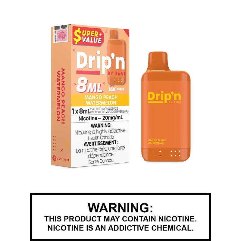Mango Peach Watermelon Drip’n 8mL Disposable Vape