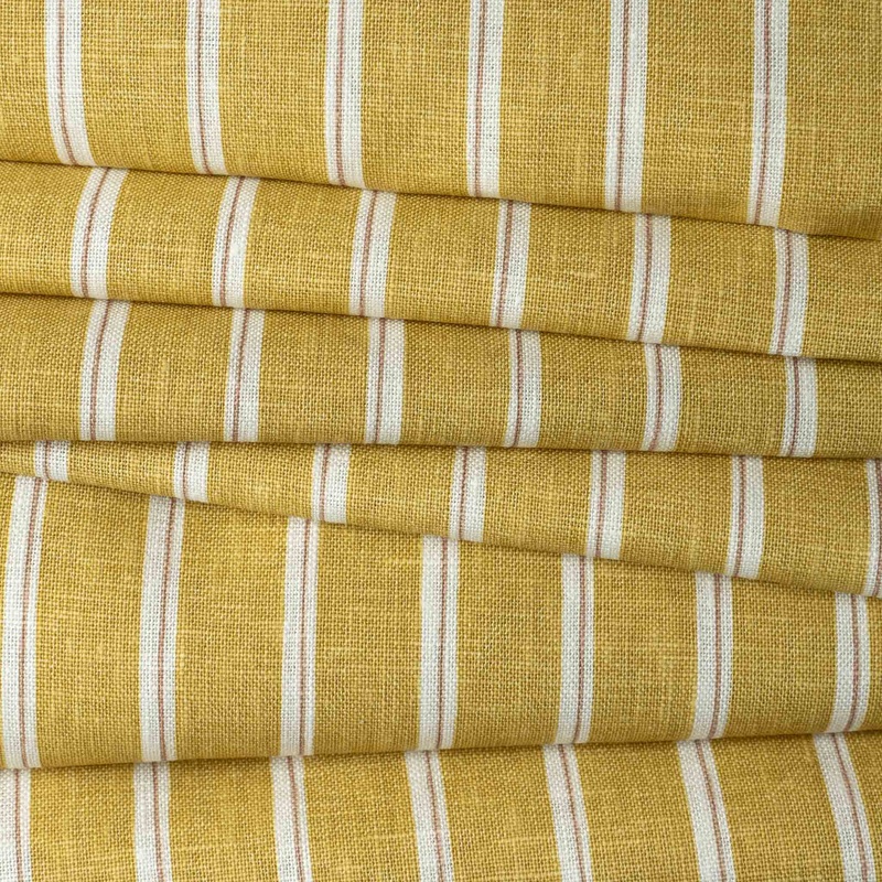 Stig Stripe Fabric – Mustard – Lightweight