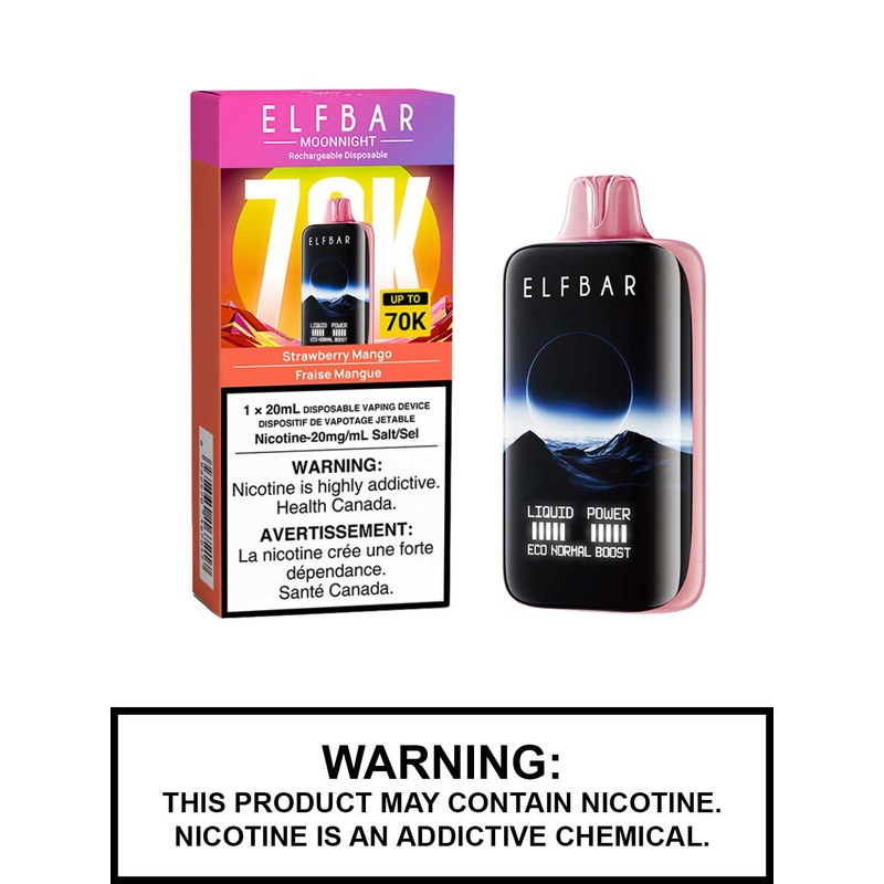 Strawberry Mango Elf Bar MoonNight 70K Disposable Vape