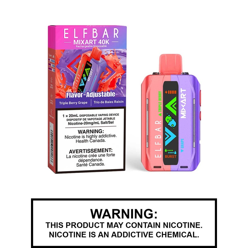 Triple Berry Grape Elf Bar Mixart 40K Disposable Vape