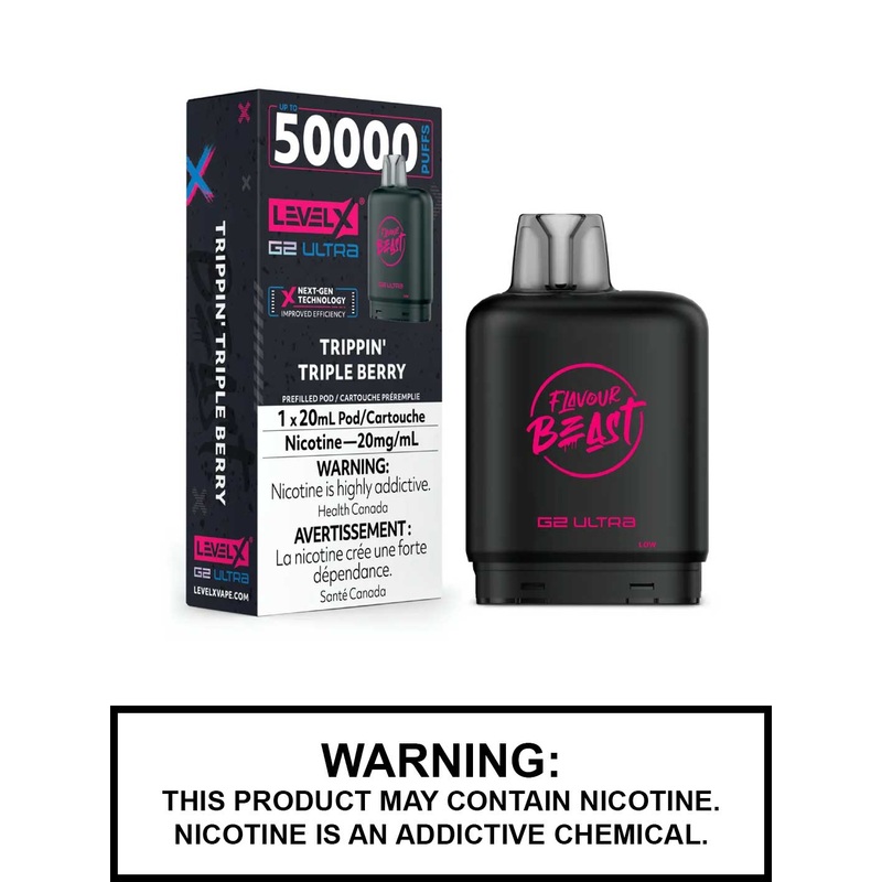 Trippin Triple Berry Flavour Beast Level X Ultra Pods