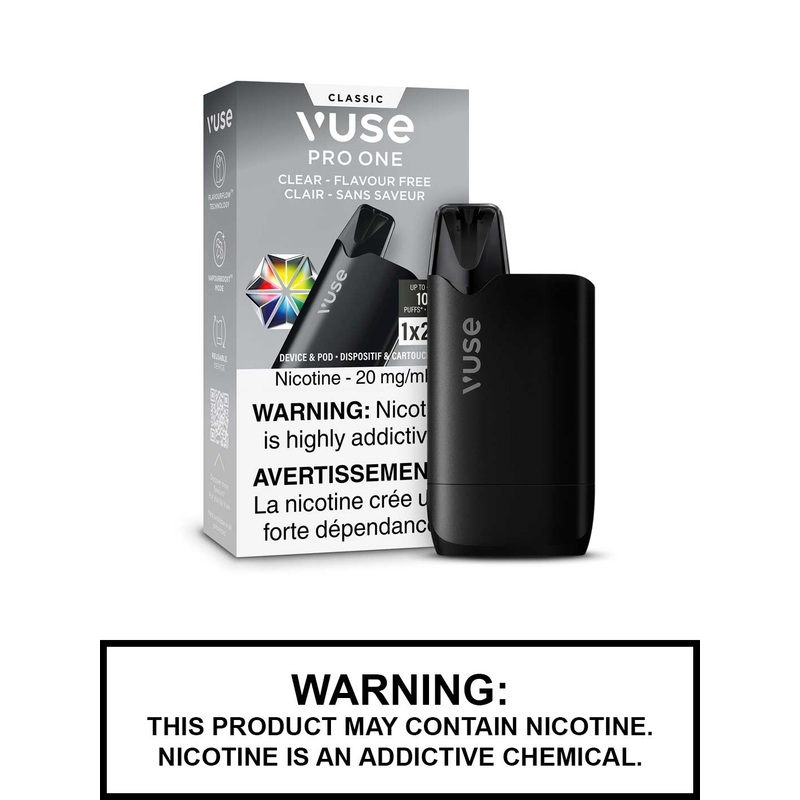 Vuse Pro One Pod Kit|Clear – Flavourless (20mg)|Golden Tobacco Ice (20mg)|Smooth Tobacco (20mg)|Mint Ice (20mg)|Polar Mint (20mg)