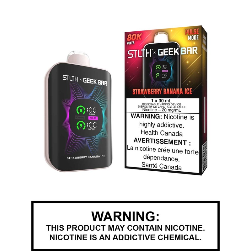 Strawberry Banana Ice STLTH x Geek Bar 80K Disposable Vape