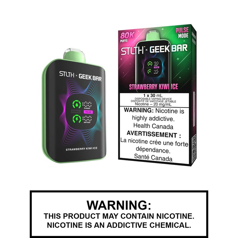 Strawberry Kiwi Ice STLTH x Geek Bar 80K Disposable Vape