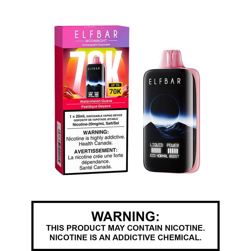 Watermelon Guava Elf Bar MoonNight 70K Disposable Vape