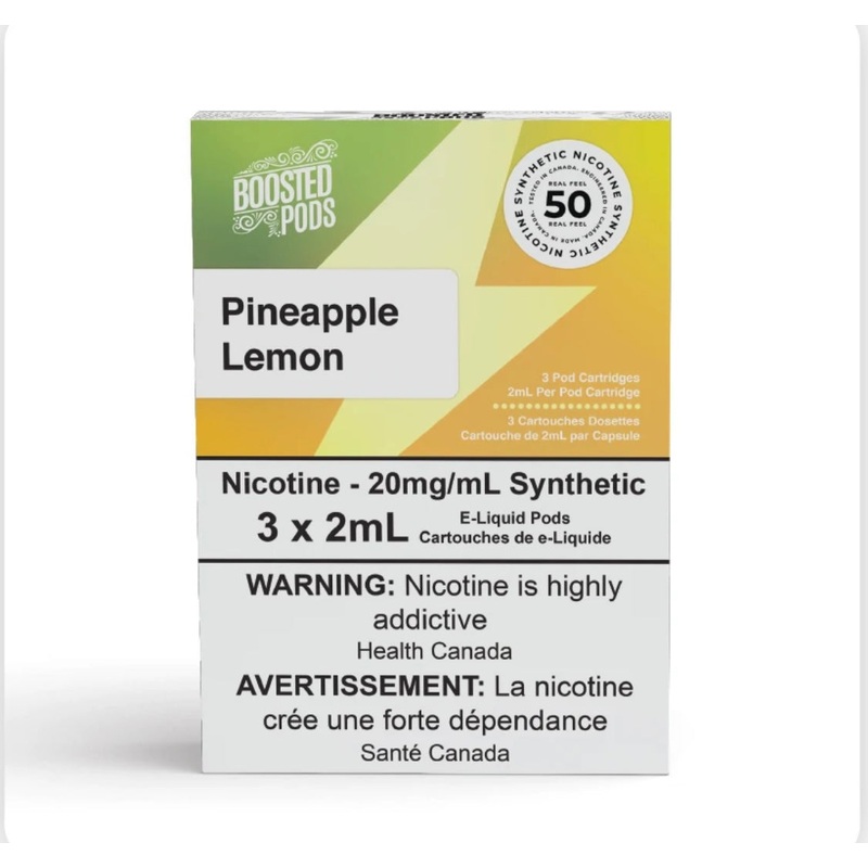 Boosted pods STLTH Compatible – Pineapple Lemon – 50MG HIT – Synthetic Nicotine