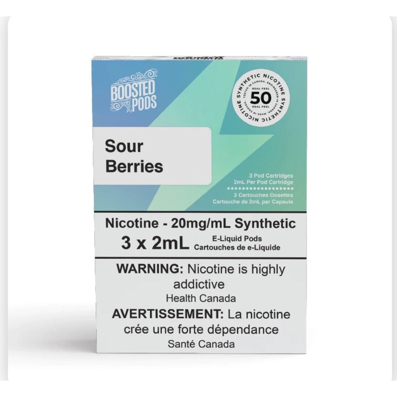 Boosted pods STLTH Compatible – Pucker Berries-  50MG HIT – Synthetic Nicotine