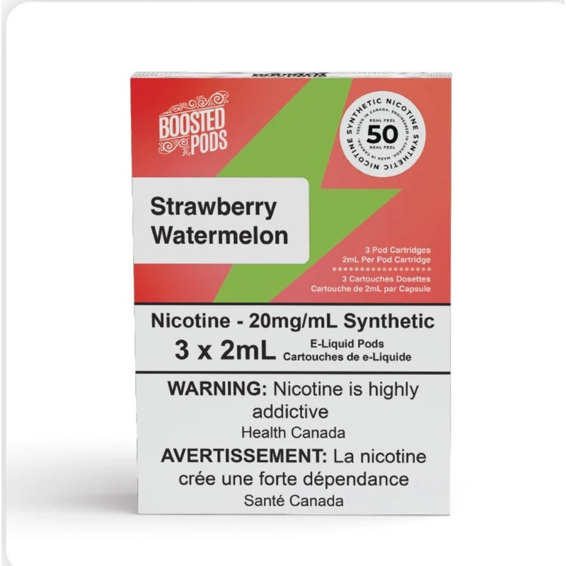 Boosted pods STLTH Compatible – Strawberry Watermelon- 50MG HIT – Synthetic Nicotine